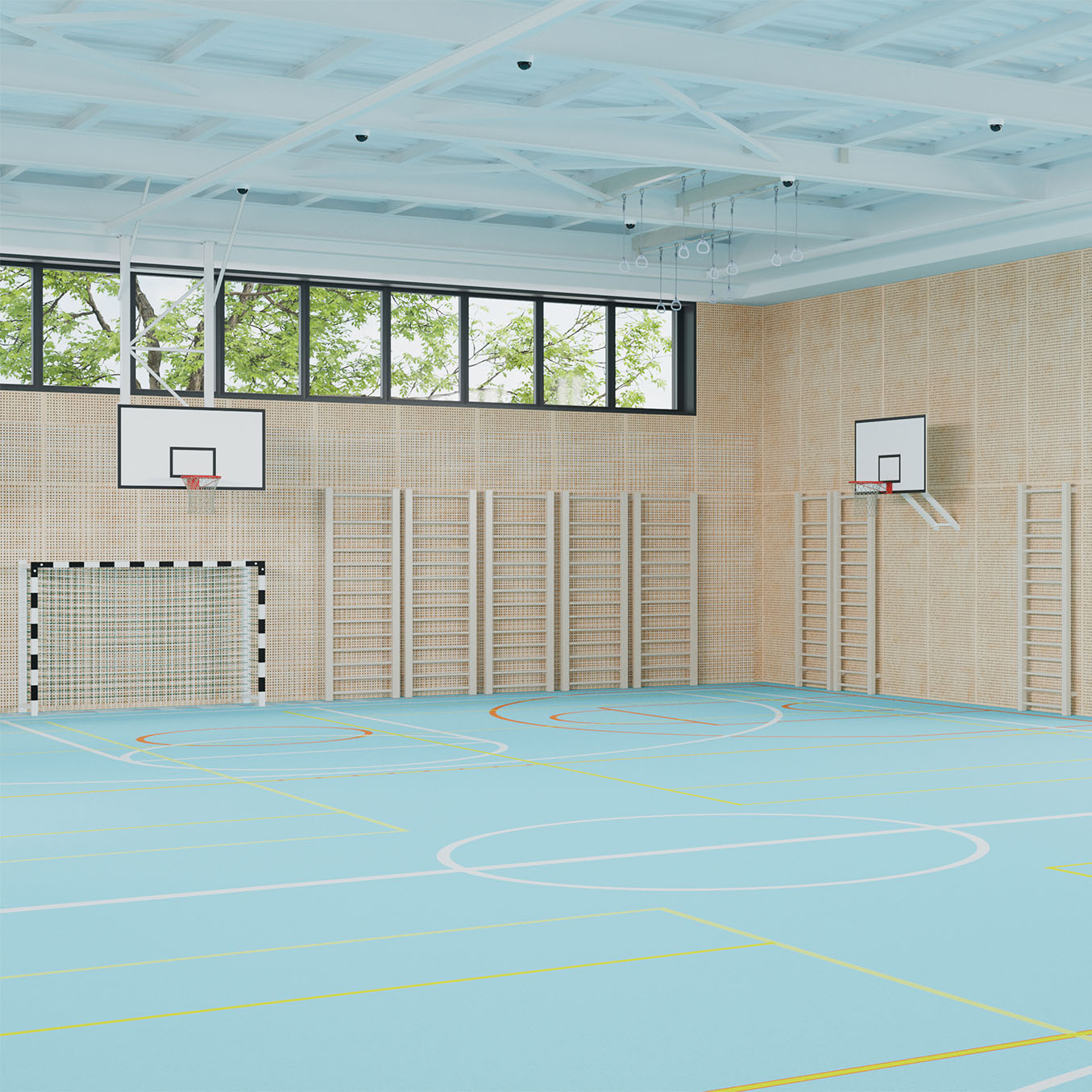 WS-Wood akustikpanel gymnastiksal