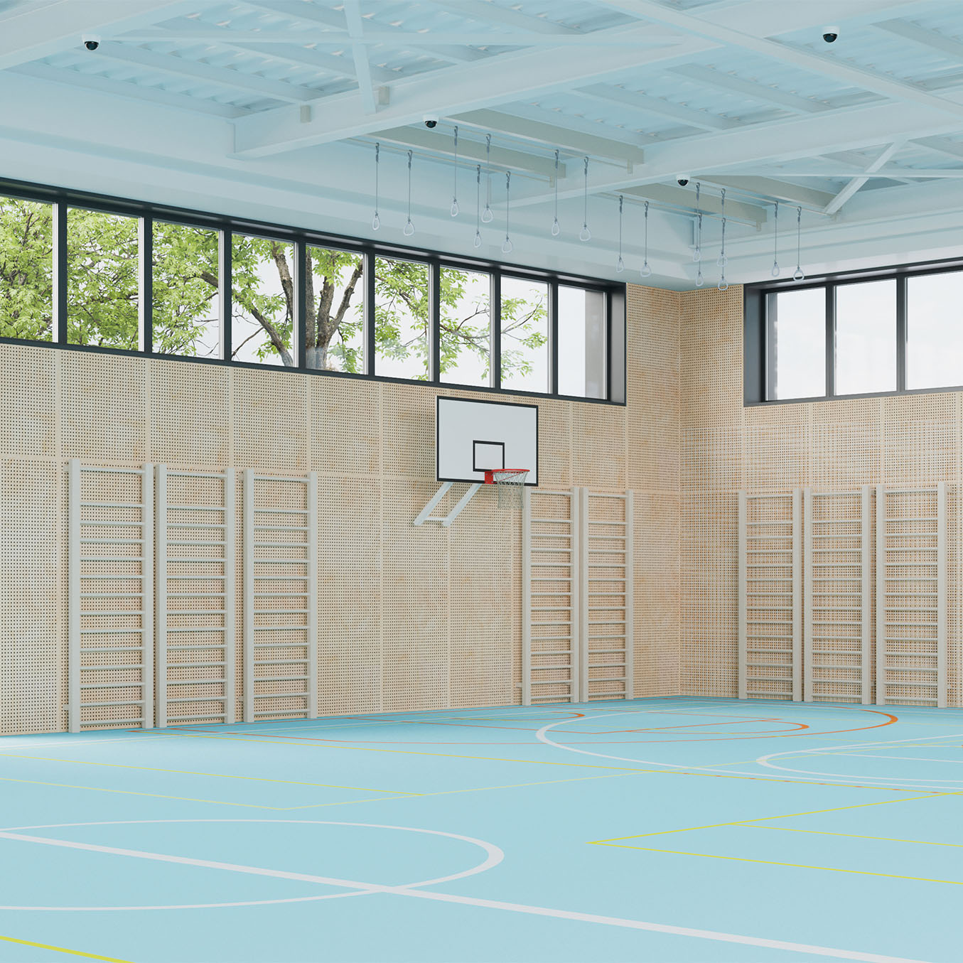 WS-Wood akustikpanel gymnastiksal