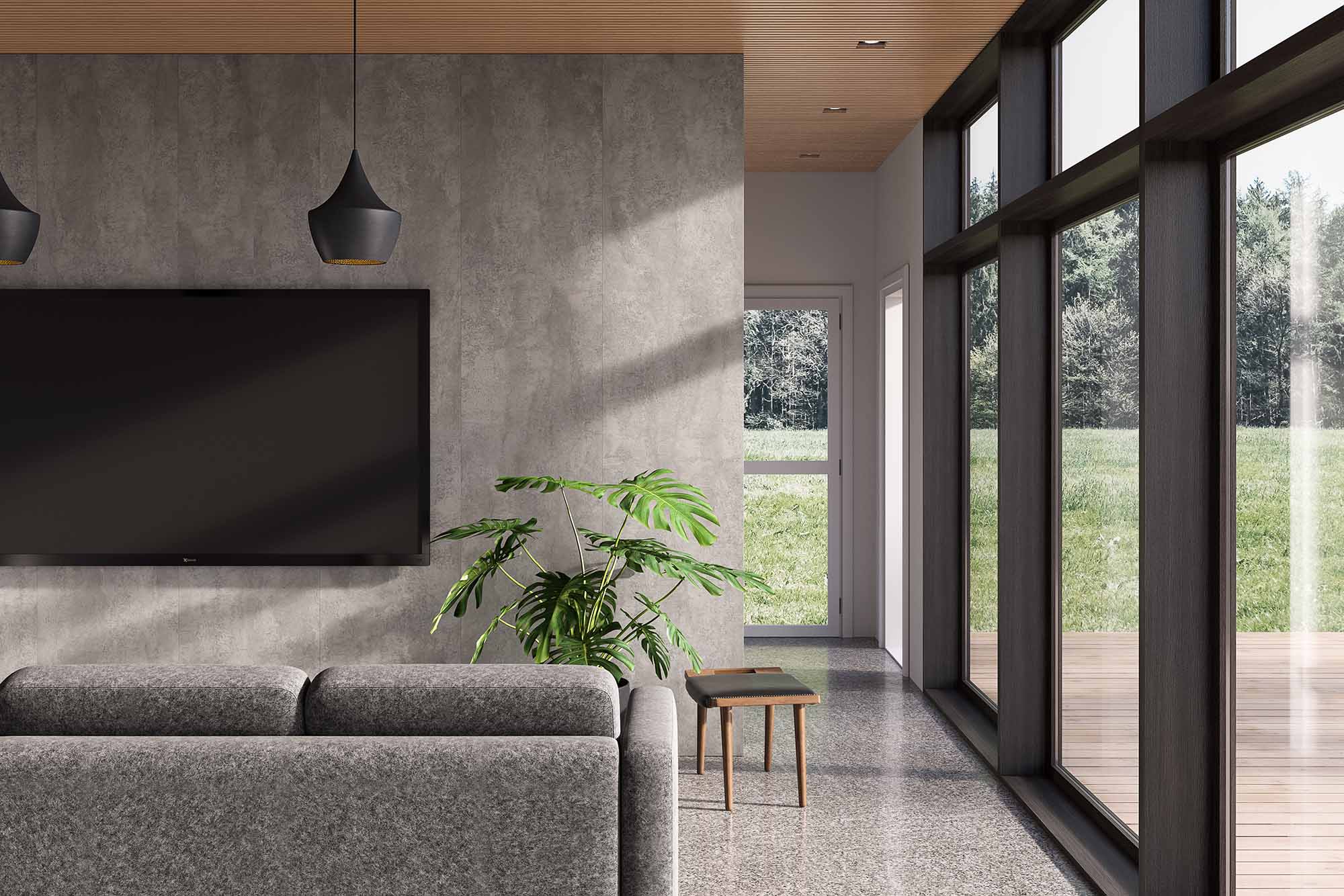 WS-Design Zement i en lounge