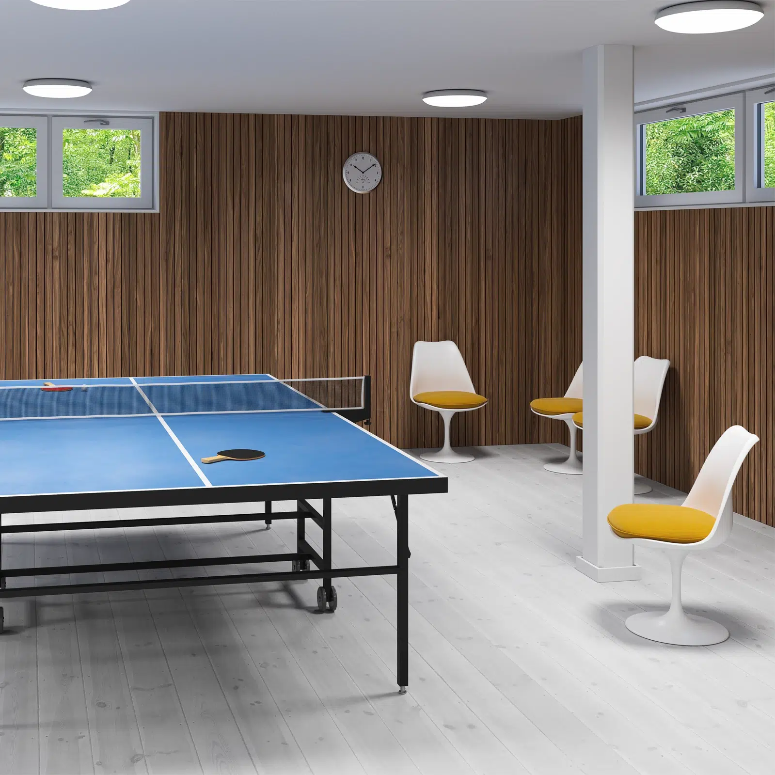ThinRibbon Diamond Walnut i källare med pingisbord