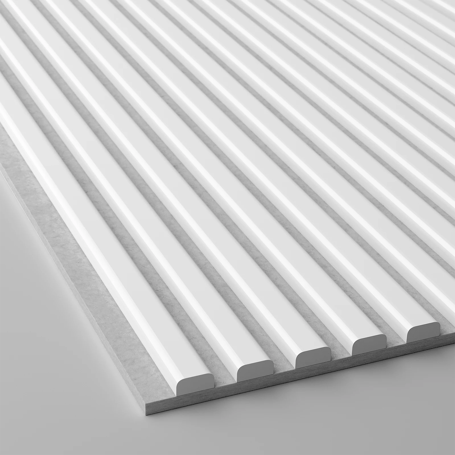 Ribbon-Color White-Aspen-Glossy med grå RecoSilent-akustikfilt